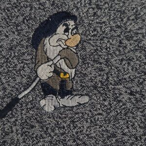 Foursome Disney Grumpy Mens XL Heather Gray Short Sleeve Cotton Polo‎